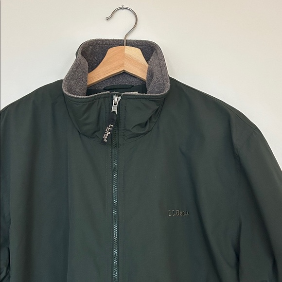 Vintage L.L. Bean Dark Green Mens Warm-Up Jacket, Fleece Lined Large Regular - Picture 3 of 11